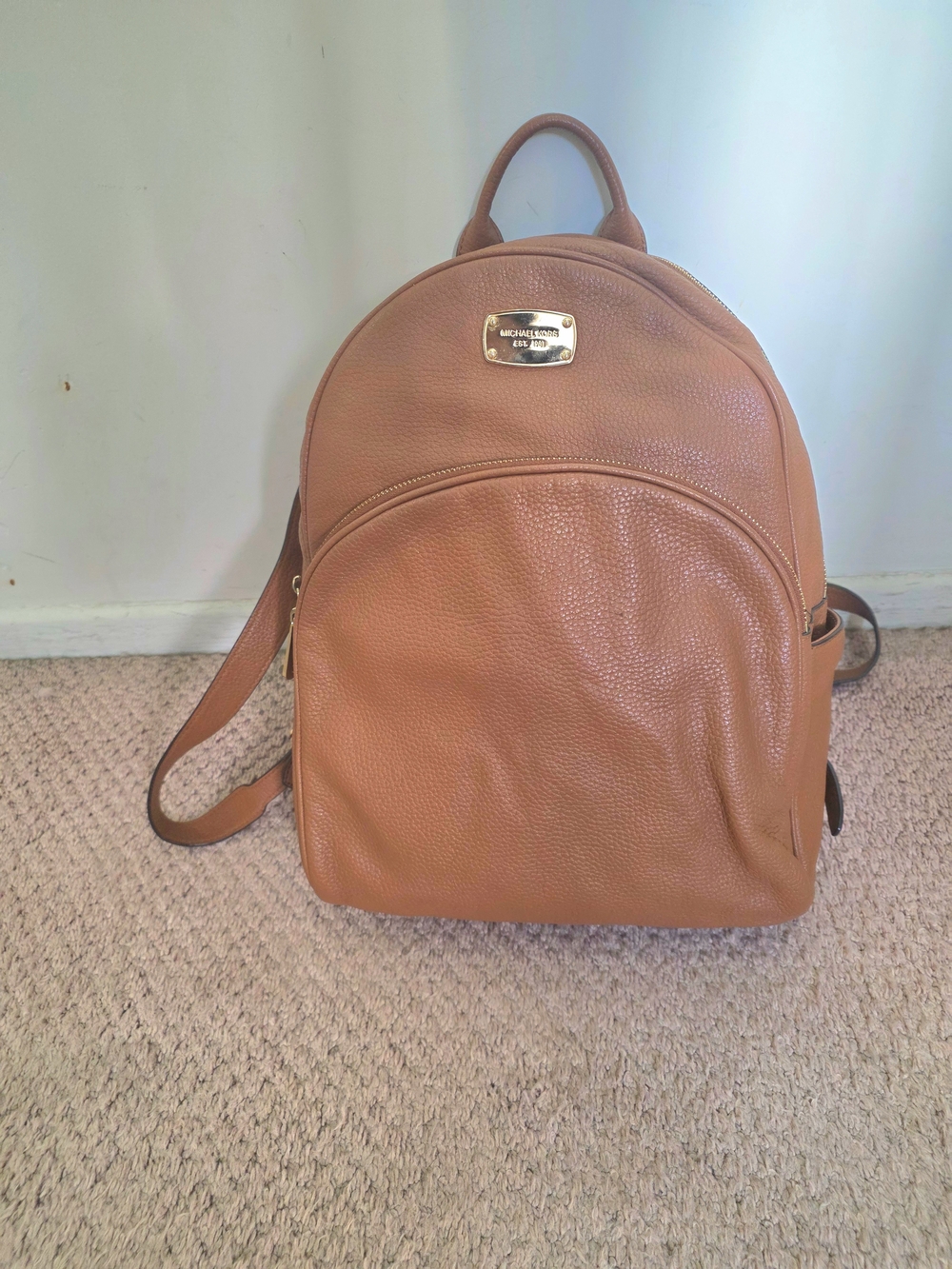 Michael Kors Tan Pebbled Leather Backpack